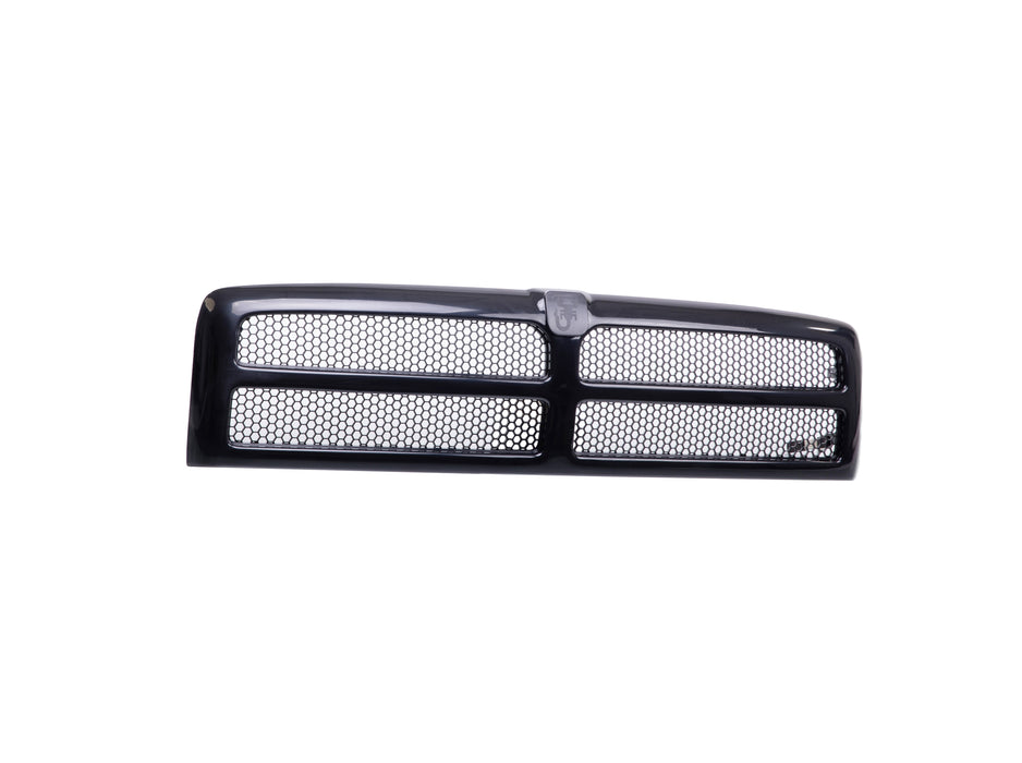 JustDrivably Replacement Parts Front Grille Grill Assembly With Black Shell Frame With Black Honeycomb Insert Compatible With Dodge Ram 1500 1994-2001 Ram 2500 3500 1994-2002 Pickup Truck