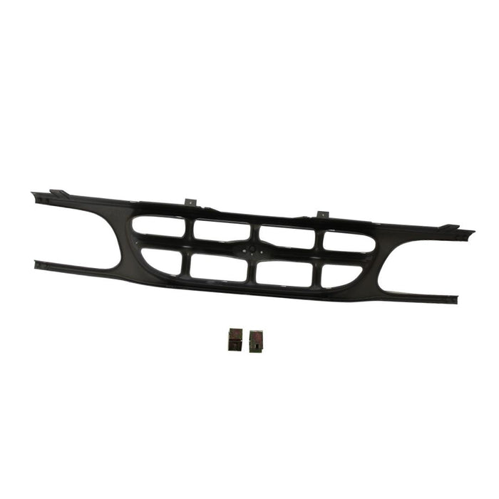 CarPartsDepot, Front Grille With Both Extension Dark Gray Plastic Body Parts, 400-18500 FO1200375 F87Z8200VAA