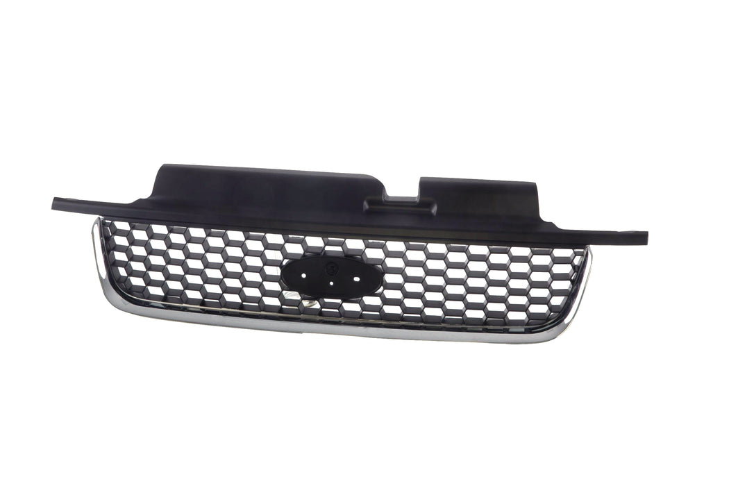 JustDrivably Replacement Parts Front Grille Grill Assembly With Black Shell And Insert With Chrome Molding Compatible With Ford Escape XLT 2001 2002 2003 2004 Escape Limited 2003 2004