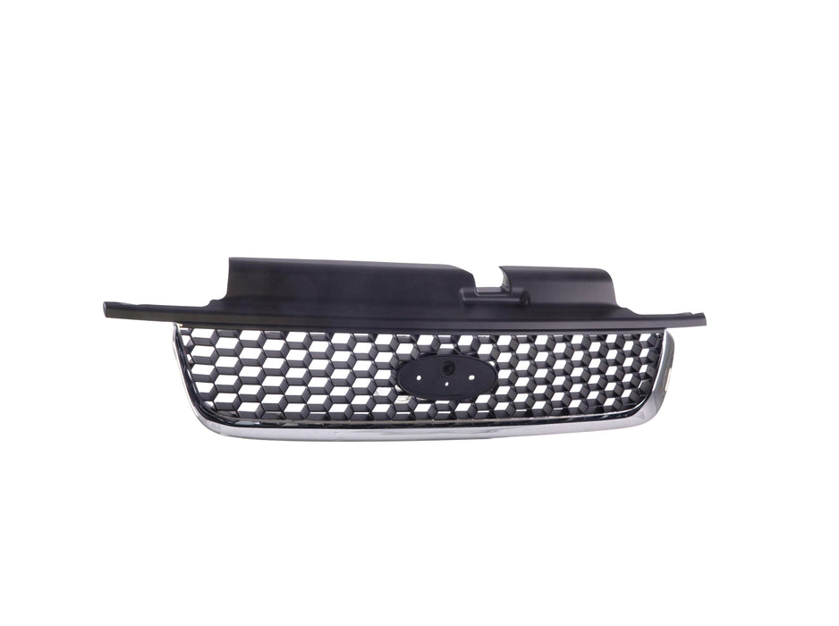 JustDrivably Replacement Parts Front Grille Grill Assembly With Black Shell And Insert With Chrome Molding Compatible With Ford Escape XLT 2001 2002 2003 2004 Escape Limited 2003 2004