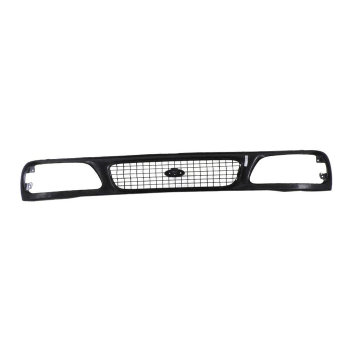 Grille Assembly Compatible with 1997-1998 Ford Expedition Chrome Shell/Painted Silver Insert XLT Model