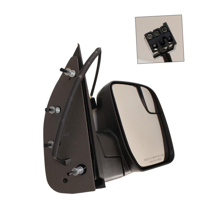 Front Right Passenger Side Power Sail Type With Integrated Spotter Textured Side View Door Mirror Compatible With FORD E-150 E-250 E-350 E-450 Super Duty Fits FO1321396 AC2Z17682AA