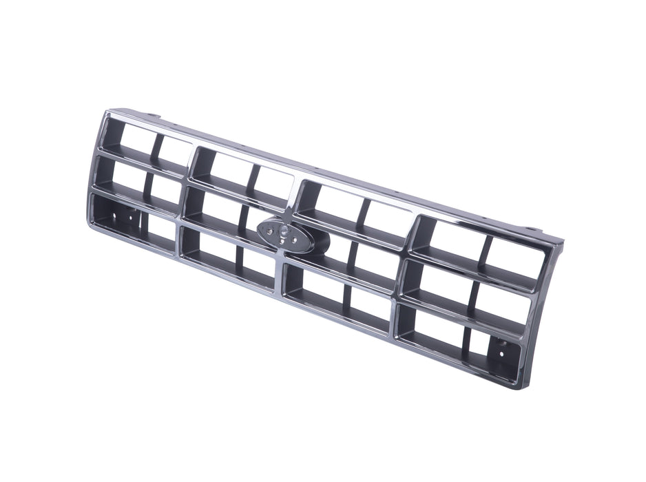 JustDrivably Replacement Parts Front Grille Grill Assembly With Chrome Shell With Silver Insert Compatible With Ford Bronco II 1989-1990 Ranger 1989 1990 1991 1992 Pickup Truck