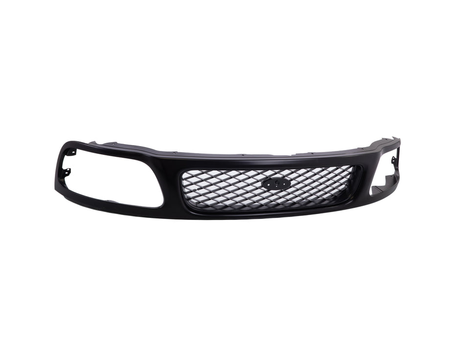 JustDrivably Replacement Parts Front Grille Grill Assembly With Mesh Insert Compatible With Ford F150 F250 Base Lariat XL XLT 1997 1998 Pickup Truck