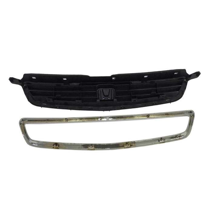 CarPartsDepot, Front Black Grille Body Chrome Outer Molding For US-Built 4dr Sedan, 400-201614 HO1200124 71121S04000 by CarPartsDepot