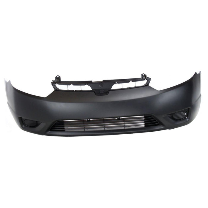CarPartsDepot, CAPA Certified Front Bumper Primed Black Plastic Cover Without Fog Light Holes, 352-20721-10-CA HO1000237 04711SVAA90ZZ