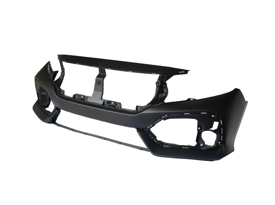 New Front Bumper Cover Fascia Plastic with Fog Light Hole Compatible with Honda Civic 2017 2018 2019 Hatchback Fits 04711TGGA00ZZ