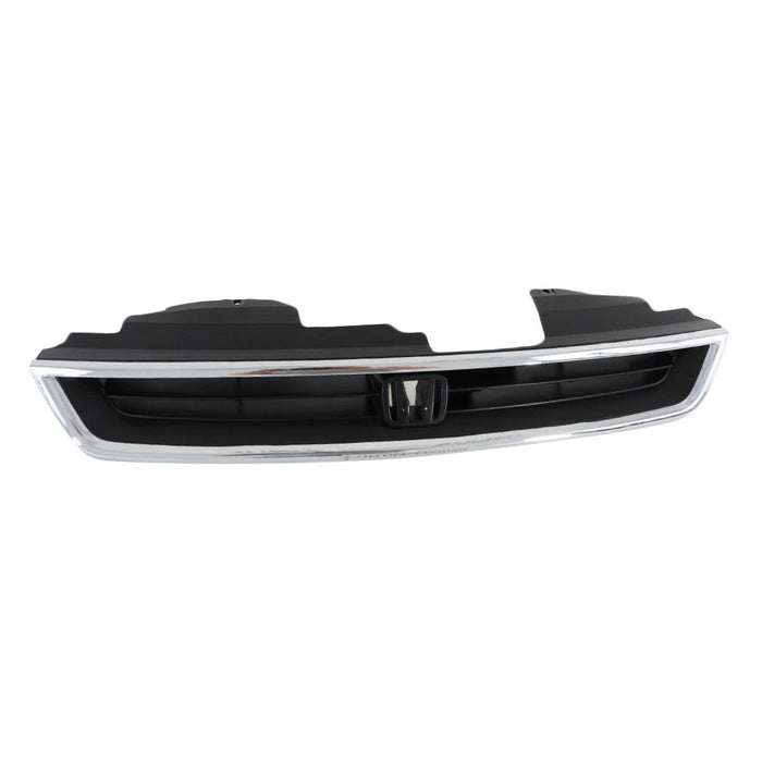 CarPartsDepot, 2D 4D Front 4-Cyl Grill Grille Black Plastic Body Frame Chrome Surround Molding Assembly, 400-20325-A HO1200136 75101Sv4902
