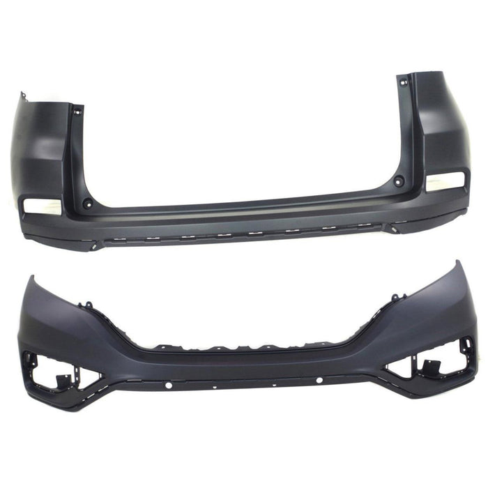 CarPartsDepot New Replacement Parts Front Upper Black Primed Upper Bumper Cover W/O Sensor Hole W/O Head Lamp Washer Hole Compatible With HONDA CR-V