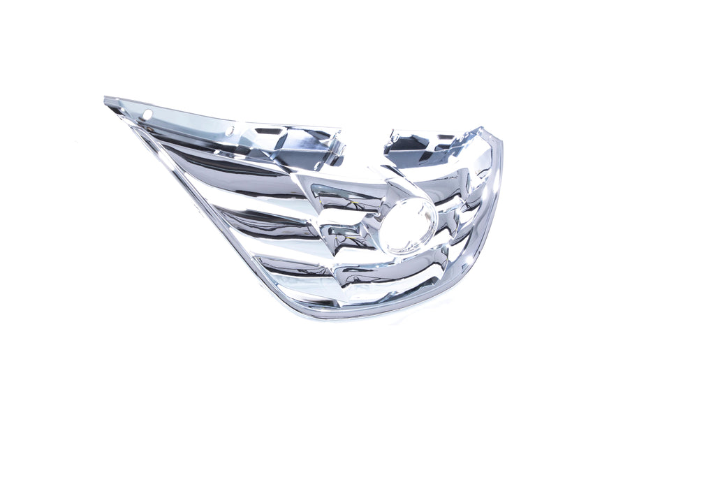 JustDrivably Replacement Parts Front Black Grille Grill Assembly With Chrome Surround With Chrome Molding Compatible With Hyundai Sonata 2011 2012 2013