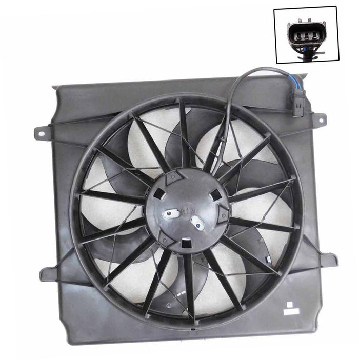 Radiator Cooling Fan & Motor Assembly for 02-05 Jeep Liberty 2.4L 3.7L