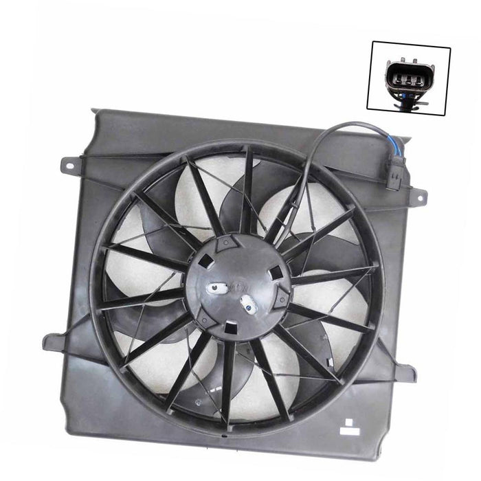 Radiator Cooling Fan Assembly w/ Air Conditioning for 04-05 Jeep Liberty V6 3.7L