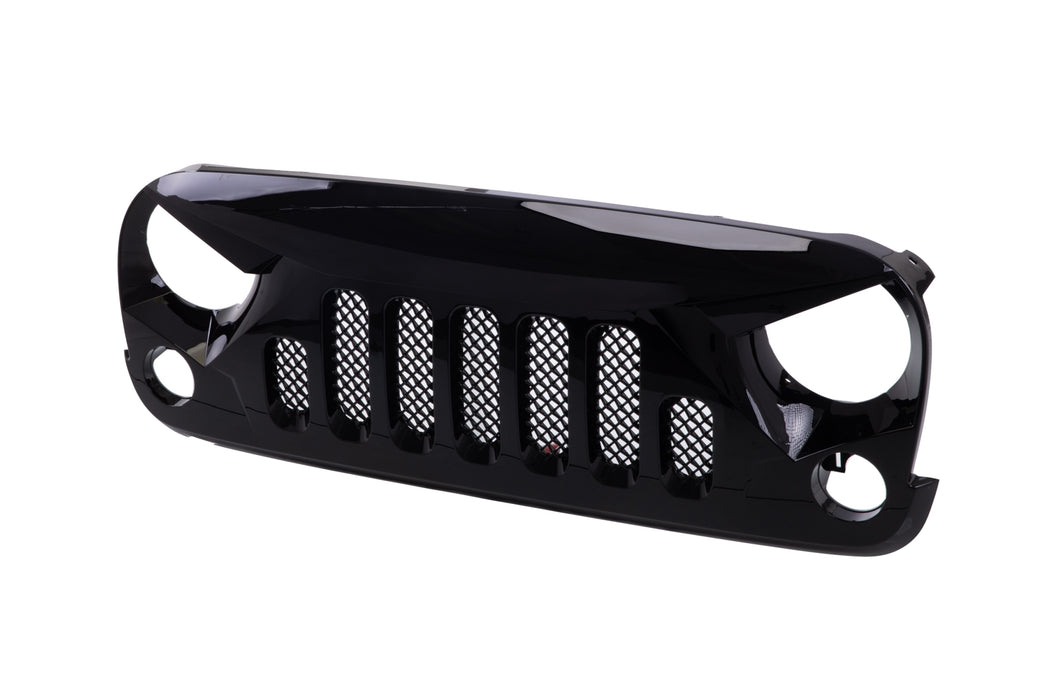 Angry Skull II Style Glossy Black ABS Grille Grill For Jeep Wrangler 07-17