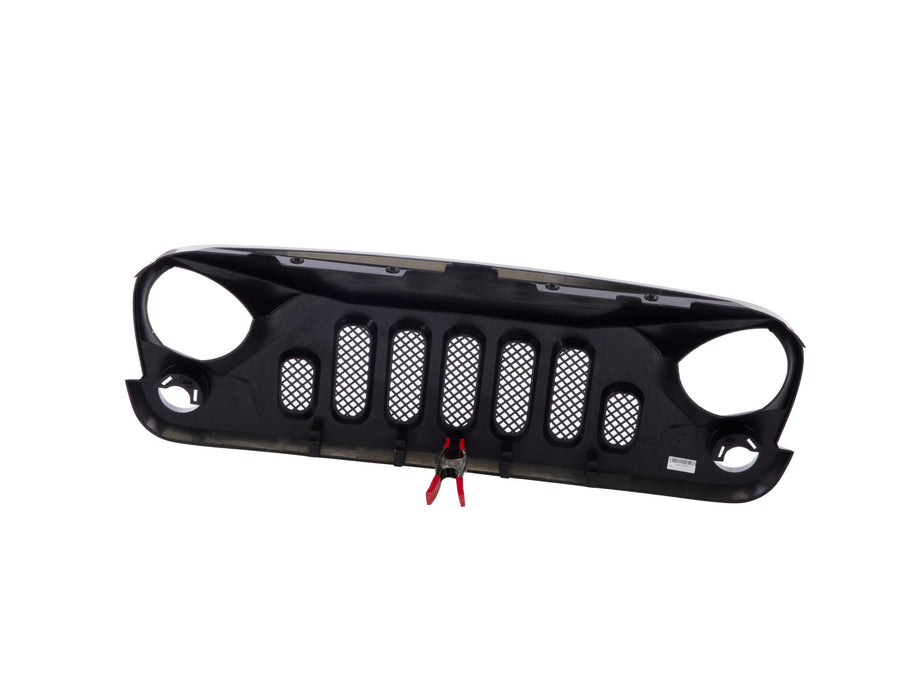 Angry Skull II Style Glossy Black ABS Grille Grill For Jeep Wrangler 07-17