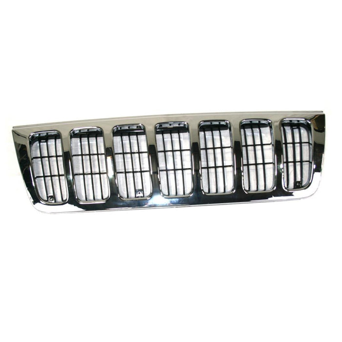 CarPartsDepot, Chrome Grille Outer Frame Front Assembly w/Matte Black Insert Body Part, 400-26102 CH1200234 CH1200234?