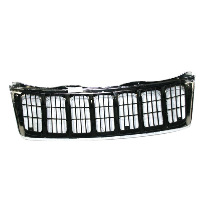 CarPartsDepot, Chrome Grille Outer Frame Front Assembly w/Matte Black Insert Body Part, 400-26102 CH1200234 CH1200234?