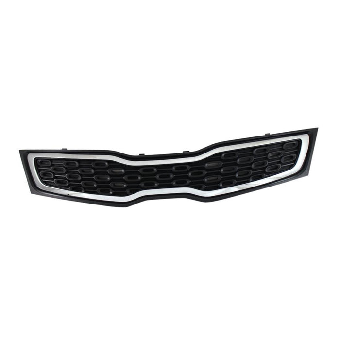 New Front Black Plastic Grille Grill Replacement With Chrome Molding Compatible With KIA Rio Fits Sedan KI1200151 863501W010