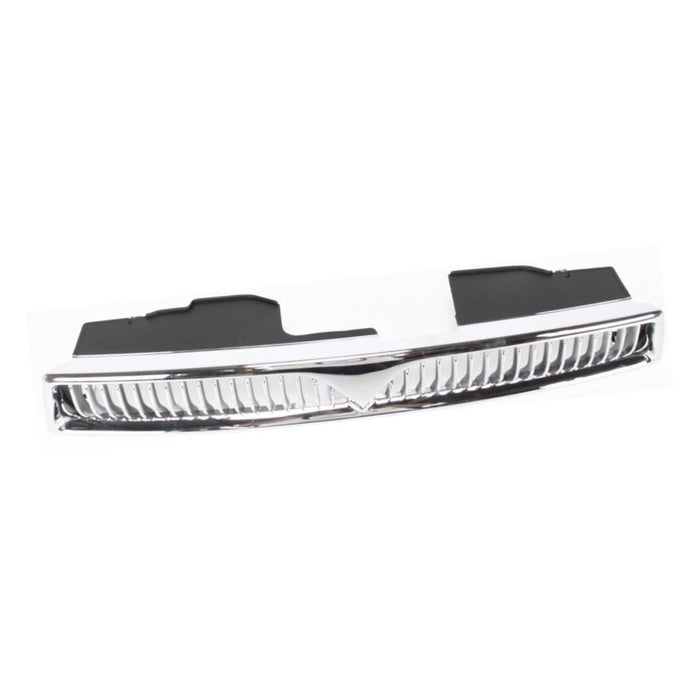 CarPartsDepot, Front Chrome Grill Grille Plastic Frame Painted Black Tab w/o Emblem, 400-351393 MI1200222 MR275200