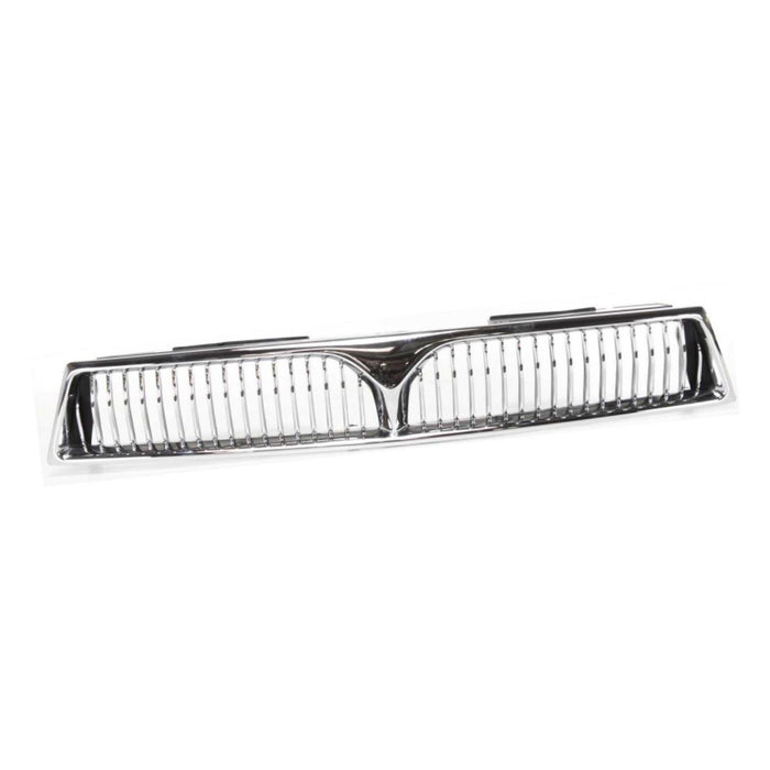 CarPartsDepot, Front Chrome Grill Grille Plastic Frame Painted Black Tab w/o Emblem, 400-351393 MI1200222 MR275200