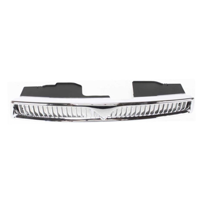 CarPartsDepot, Front Chrome Grill Grille Plastic Frame Painted Black Tab w/o Emblem, 400-351393 MI1200222 MR275200