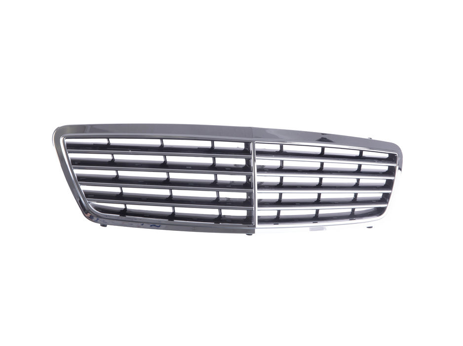 JustDrivably Replacement Parts Front Grille Grill Assembly With Chrome Shell Molding With Black Insert Compatible With Mercedes-Benz W203 C-Class C240 C320 C32 AMG C230 C280 C350 2001-2007