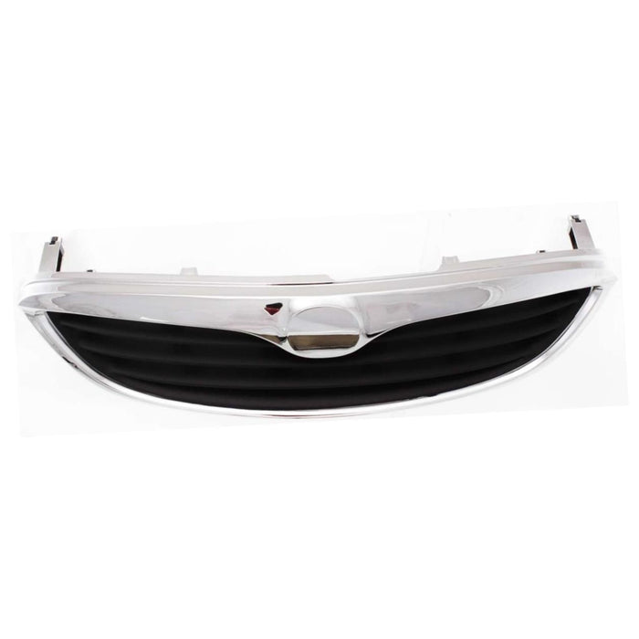 CARPARTSDEPOT Front Grille Assembly 1998-1999 MAZDA 626 GD7A50710C Chrome Frame Blk Insert