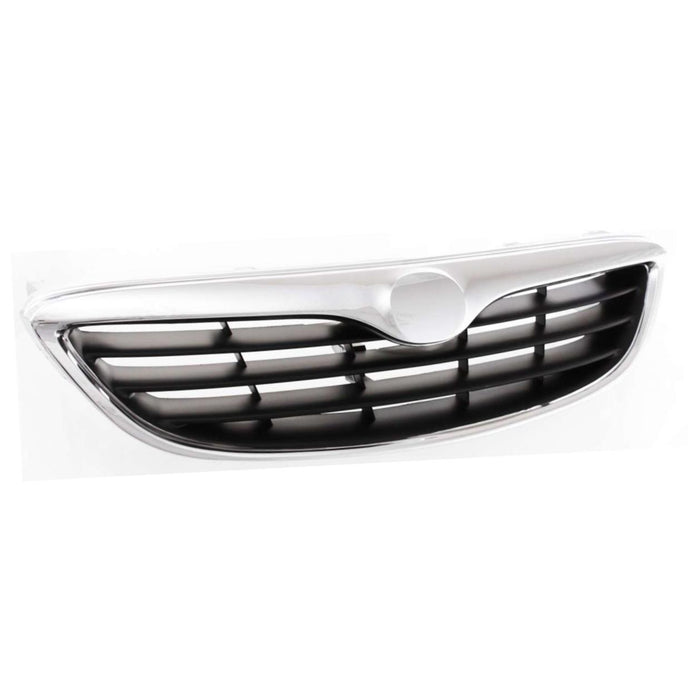 CARPARTSDEPOT Front Grille Assembly 1998-1999 MAZDA 626 GD7A50710C Chrome Frame Blk Insert