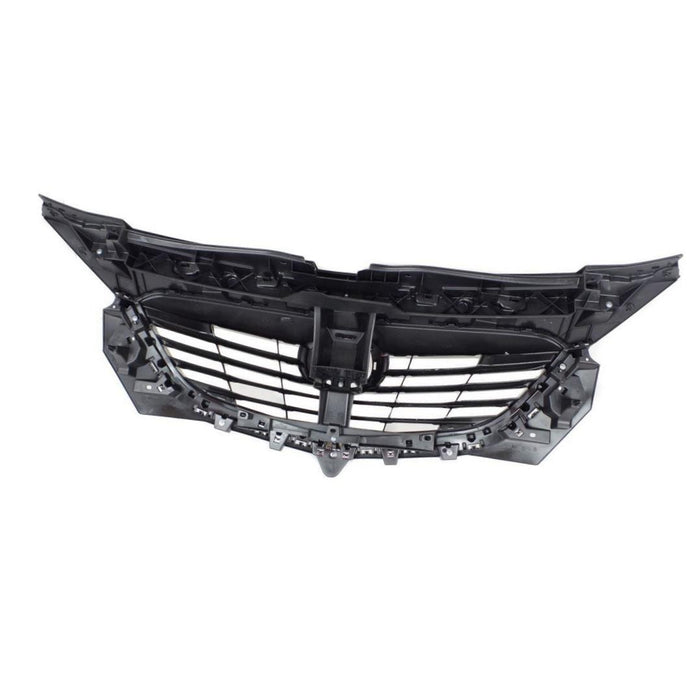 JustDrivably Replacement Parts Front Grille Grill Assembly With Black Shell With Black Insert With Chrome Molding Trim Compatible With Mazda CX-9 2013