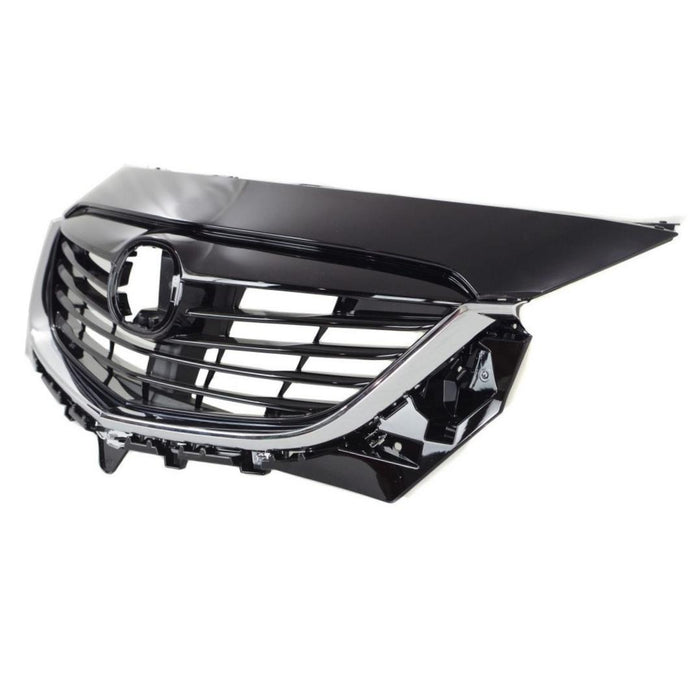 JustDrivably Replacement Parts Front Grille Grill Assembly With Black Shell With Black Insert With Chrome Molding Trim Compatible With Mazda CX-9 2013