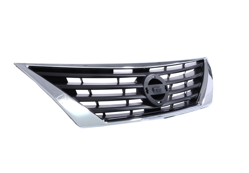 New Front Upper Dark Gray Grille Grill Replacement With Chrome Molding Compatible With NISSAN Versa Fits NI1200247 623103BA5A