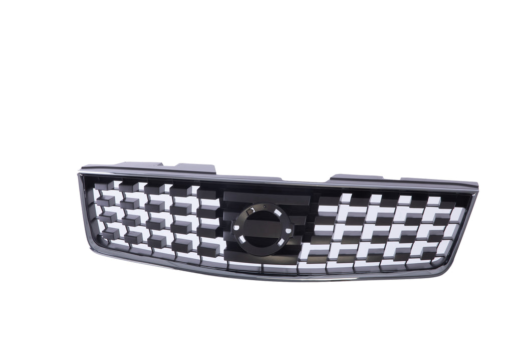 JustDrivably Replacement Parts Front Grille Grill Assembly With Chrome Shell With Dark Gray Insert Compatible With Nissan Sentra 2007 2008