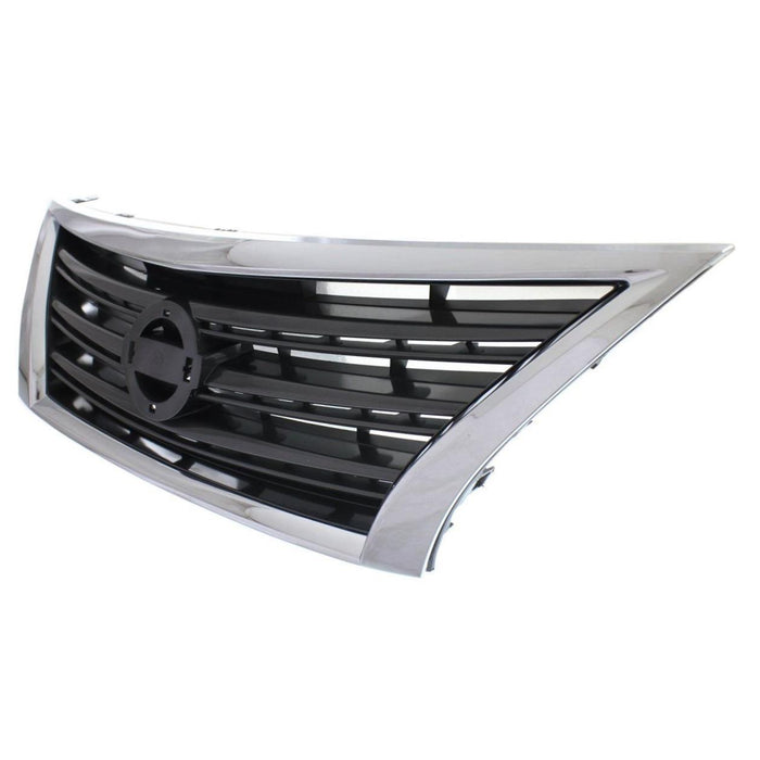 CarPartsDepot New Replacement Parts Grille Assy Chrome Frame With Dark Gray Insert 13-15 Compatible With NISSAN Sentra Sport Type