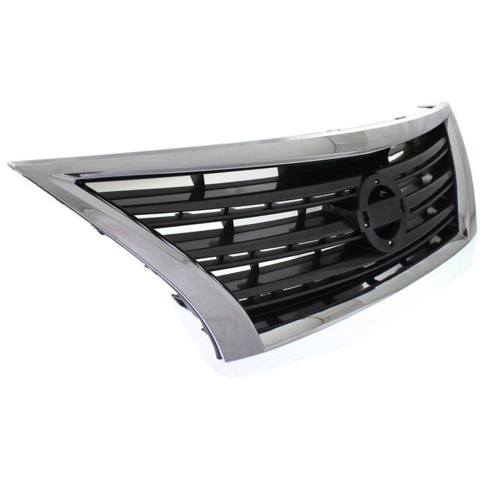 CarPartsDepot New Replacement Parts Grille Assy Chrome Frame With Dark Gray Insert 13-15 Compatible With NISSAN Sentra Sport Type