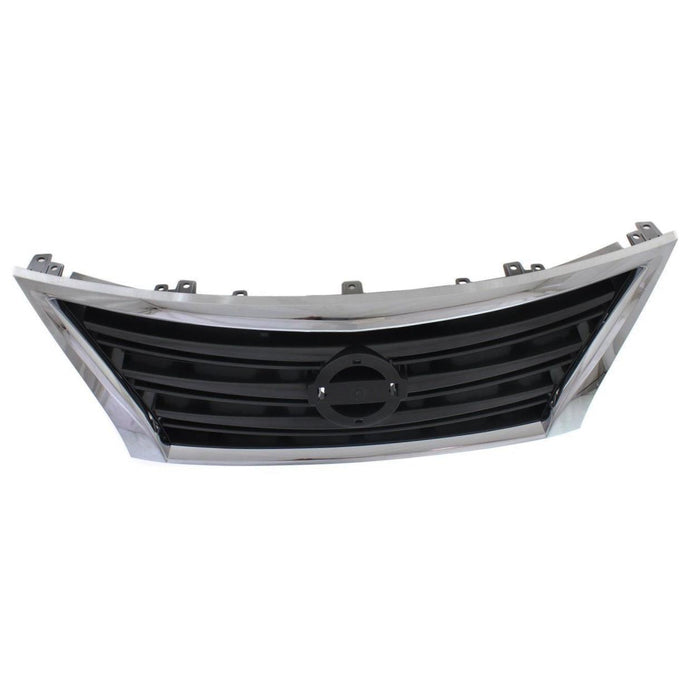 CarPartsDepot New Replacement Parts Grille Assy Chrome Frame With Dark Gray Insert 13-15 Compatible With NISSAN Sentra Sport Type