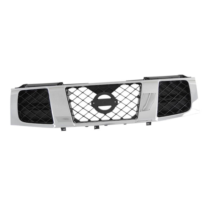 CarPartsDepot, Front Chrome Frame Grille Matte Black Insert Mesh, 400-36645 NI1200210 623107S200