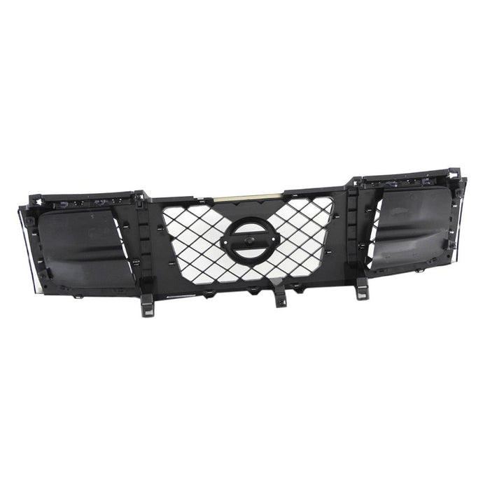 CarPartsDepot, Front Chrome Frame Grille Matte Black Insert Mesh, 400-36645 NI1200210 623107S200