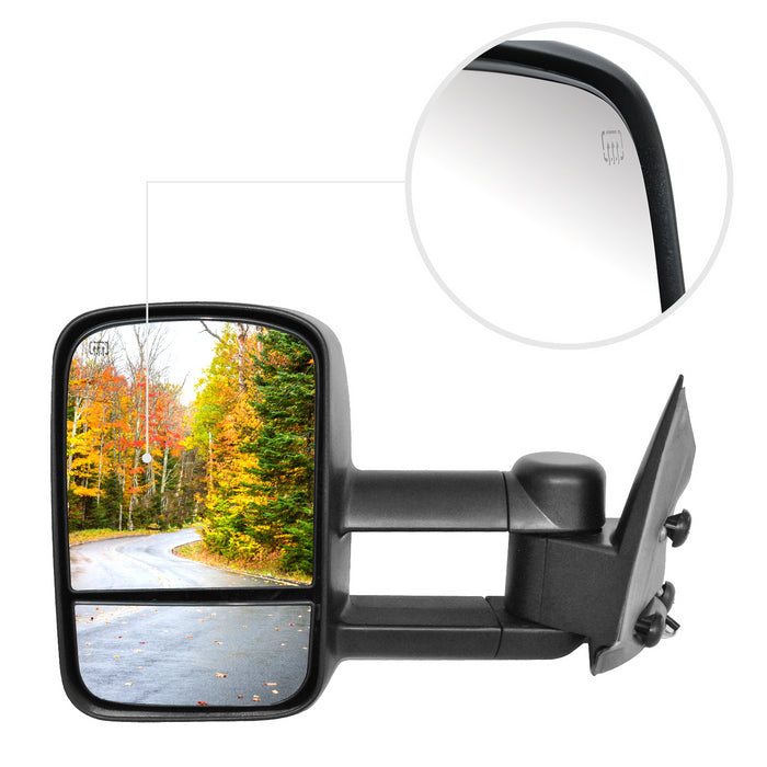 Perfit Zone Towing Mirrors Replacement Fit for 1999-2002 SILVERADO SIERRA,POWER HEATED,W/O SIGNAL,BLACK (PAIR SET)