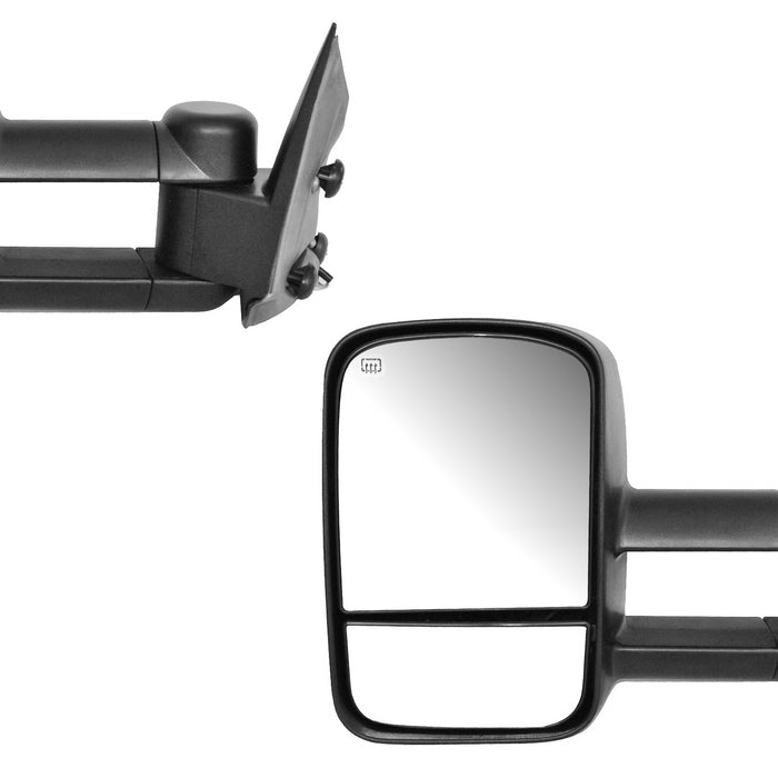 Perfit Zone Towing Mirrors Replacement Fit for 1999-2002 SILVERADO SIERRA,POWER HEATED,W/O SIGNAL,BLACK (PAIR SET)