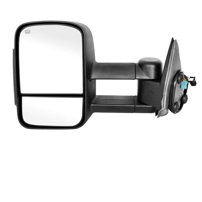 Perfit Zone Towing Mirrors Replacement Fit for 2002-2007 SILVERADO SIERRA, POWER HEATED, W/SMOKE SIGNAL,BLACK (PAIR SET)