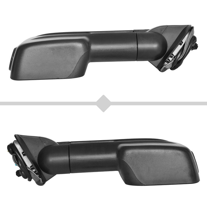 Perfit Zone Towing Mirrors Replacement Fit for 2002-2007 SILVERADO SIERRA, POWER HEATED, W/SMOKE SIGNAL,BLACK (PAIR SET)