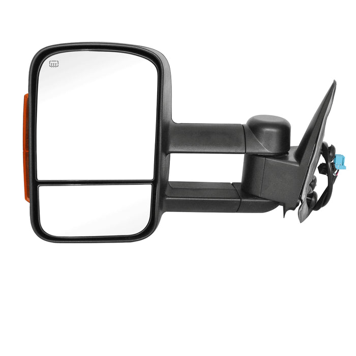 Perfit Zone Towing Mirrors Replacement Fit for 2002-2007 SILVERADO SIERRA, POWER HEATED, W/AMBER SIGNAL,BLACK (PAIR SET)