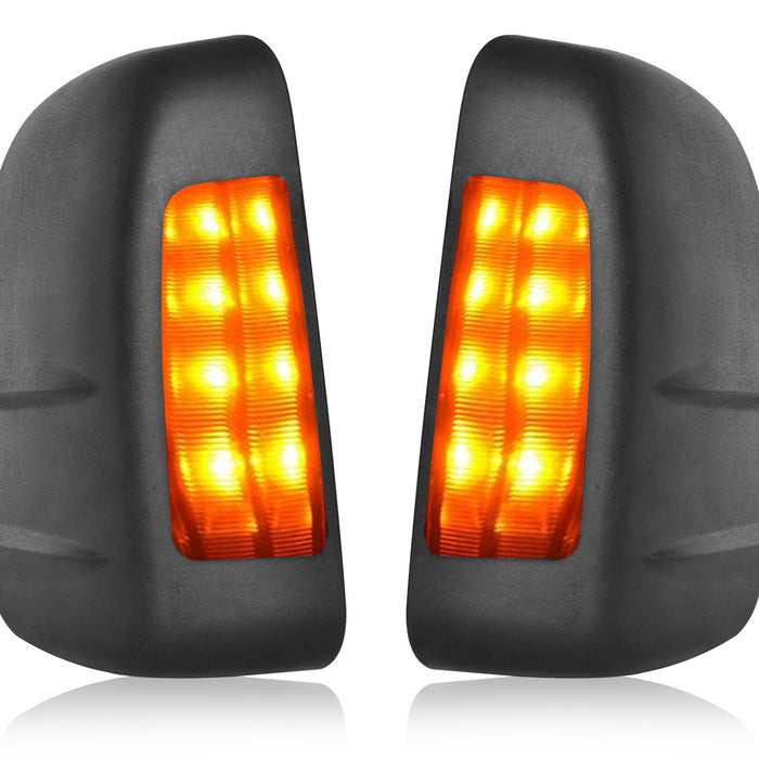 Perfit Zone Towing Mirrors Replacement Fit for 2002-2007 SILVERADO SIERRA, POWER HEATED, W/AMBER SIGNAL,BLACK (PAIR SET)