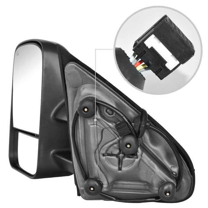 Perfit Zone Towing Mirrors Replacement Fit for 2014-2017 SILVERADO SIERRA, POWER HEATED, W/O SIGNAL,BLACK (PAIR SET)