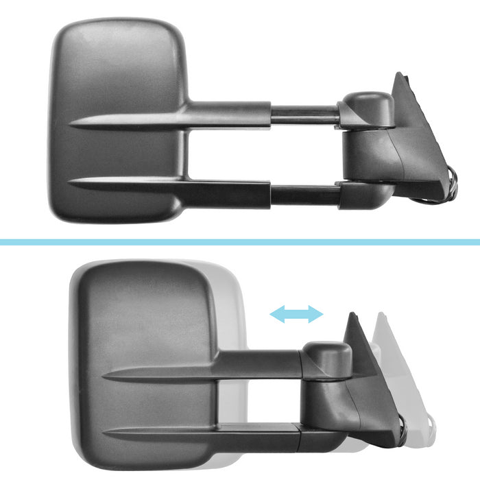 Perfit Zone Towing Mirrors Replacement Fit for SILVERADO SIERRA, POWER,W/O SIGNAL,BLACK (PAIR SET)