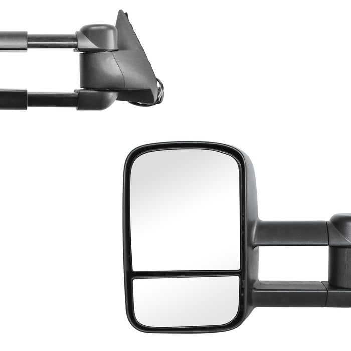 Perfit Zone Towing Mirrors Replacement Fit for SILVERADO SIERRA, POWER,W/O SIGNAL,BLACK (PAIR SET)