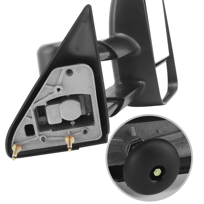 Perfit Zone Towing Mirrors Replacement Fit for 1988-2000 SILVERADO SIERRA, MANUAL,W/O HEATED, W/O SIGNAL,BLACK (PAIR SET)