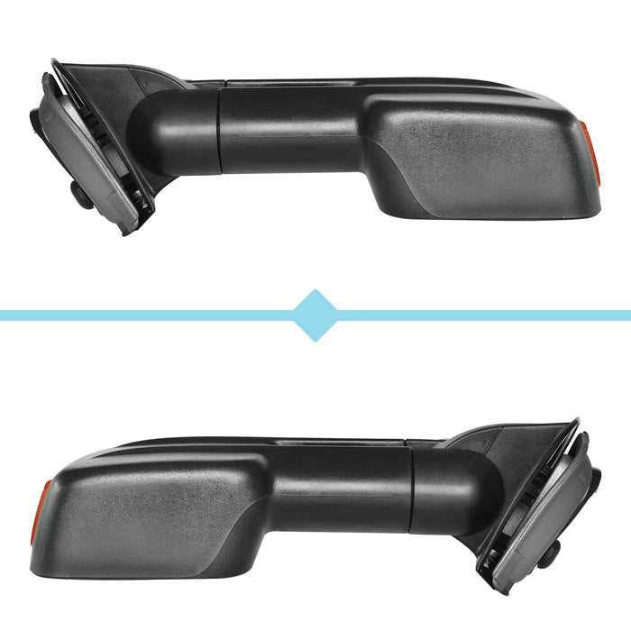 Perfit Zone Towing Mirrors Replacement fits for 07-14 SILVERADO SIERRA, POWER HEATED, W/AMBER SIGNAL,BLACK (PAIR SET)