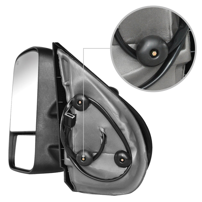 Perfit Zone Towing Mirrors Replacement fits for 07-14 SILVERADO SIERRA, POWER HEATED, W/AMBER SIGNAL,BLACK (PAIR SET)