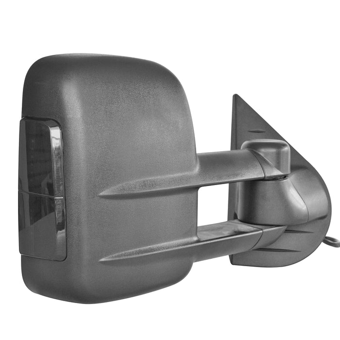 Perfit Zone Towing Mirrors Replacement Fit for 2007-2014 SILVERADO SIERRA, POWER HEATED, W/SMOKE SIGNAL,BLACK (PAIR SET)