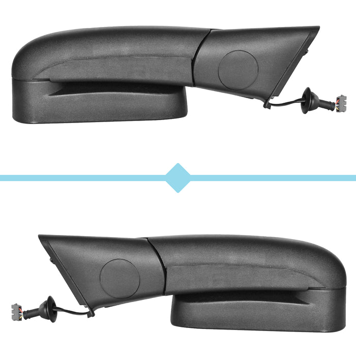 Perfit Zone Compatible TOWING MIRROR Replacement Fit For 1994-1997 RAM PAIR POWERED,Without SIGNAL,BLACK Power